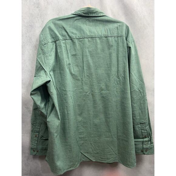 L.L. Bean Mens Long Sleeve Traditional Fit Green Button Up Shirt Size XXL New - Picture 3 of 9